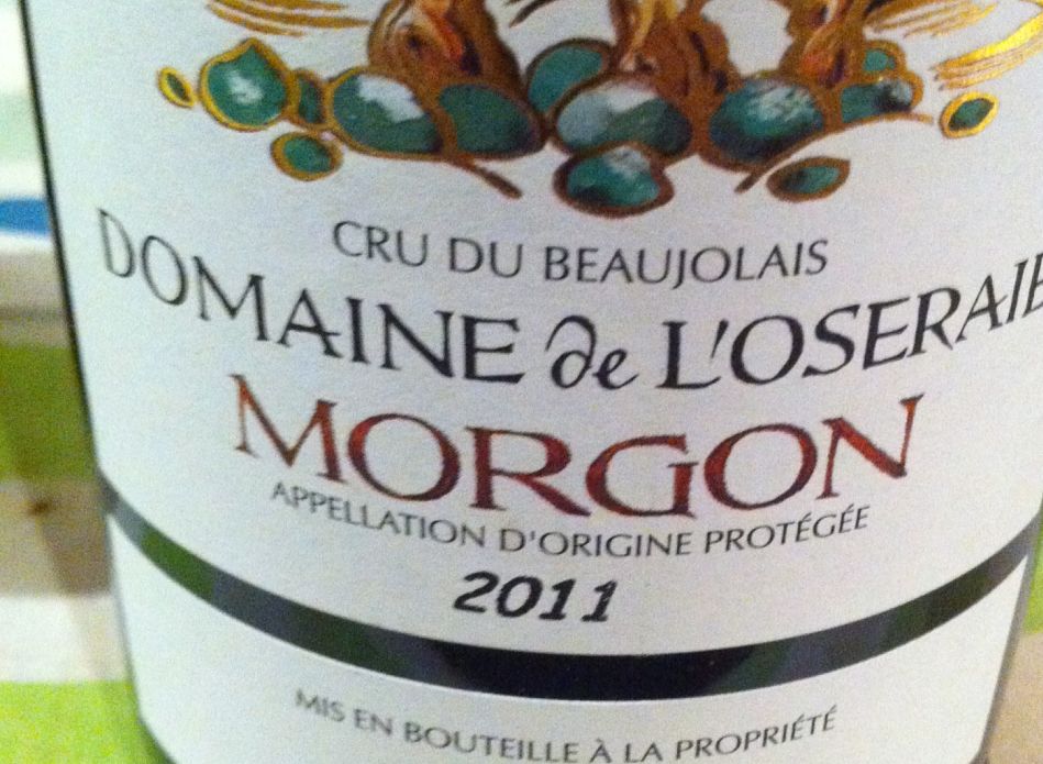 Domaine de l'Oseraie Morgon 2011 beaujolais wine review