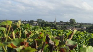 Sauternes village church from Château d’Arche