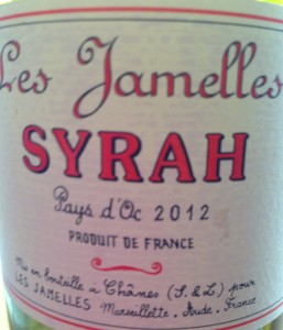 Les Jamelles Syrah 2012