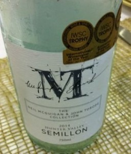 Hunter Valley semillon Torode McGuigan wine