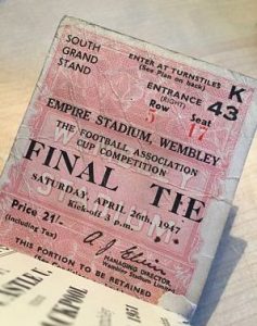 Burnley FC Wembley final ticket stub 1947