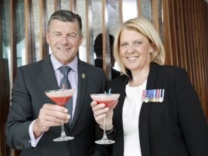 Susan Morgan and David Beaufort-Dysart Spitfire Heritage sky toast