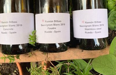 The Ramón Bilbao Sauvignon Blanc is a blend of  three wines fermented in stainless steel, concrete and foudre (a large wooden vat).