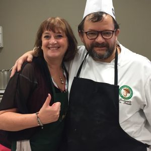 Jane Clare hanging out with Franco the chef