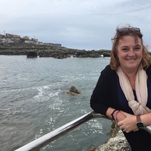 Jane Clare taking in the sea breeze in Rias Baixas